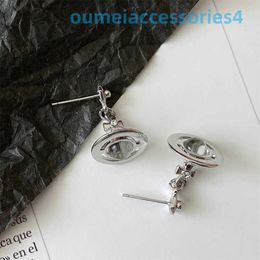 Designer Luxury Brand Jewelry Western Empress Dowagerearring Stud Nana Dowagers Cross Niche Net Red Planet Saturn Earrings Ufo Earrings