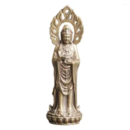 Garden Decorations Outdoor Vintage Buddha Light Avalokitesvara Office Home Decor Goddess Mercy Figurine Brass Religious