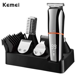 Trimmers Kemei Beard Trimmer Men Hair Clippers Body Mustache Nose Hair Groomer Cordless Precision Trimmer 6 In 1 Grooming Kit Waterproof