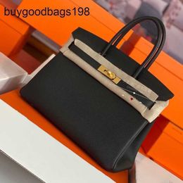 Designer Bag Womens Handbags Handmade 7a Fully Platinum Wax Wrapped Thread Imported Leather with Lychee Pattern Togo Calf Handbag Genuine Cas H8bv