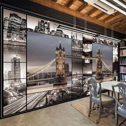 Wallpapers Customise Mural London England Architecture Retro Background Wall Painting Custom Large Green Wallpaper Papel De Parede