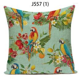 Pillow Oil Hand Painting Artistic Pillowcase Printing 45x45cm Forest Bird Natural Classic Green Autumn Decorative Throw Pillows E2065