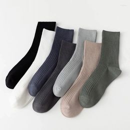 Men's Socks Brand Cotton Casual Business Dress Black Green Stripe Breathable Man Students Winter Sock 5 Pairs/Lot