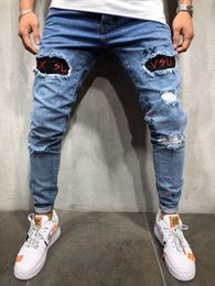 Men'S Jeans 2023 Mens Torn Pants Designers Jean Hombre Trousers Men Embroidery Work Ripped For Tren Motorcycle Pant Drop Delivery App Dhvh9