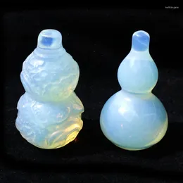 Decorative Figurines 1 Pcs Man Made Opalite Stone Gourd Craft