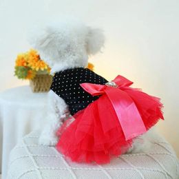 Dog Apparel Pet Dress Stylish Princess With Bow Decoration Comfortable Summer Clothing Supplies