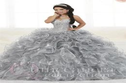 2023 Gorgeous Heavy Beaded Organza Quinceanera Dresses for Sweet 16 Ball Gowns Sweetheart Ruffles Evening Party Dress4516864