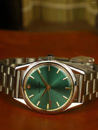 Wristwatches Old Shanghai Diamond Brand Watches Men's Domestic Stock Vintage Mechanical Hand Wound Steel Strap Genuine Leather Belt