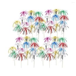 Forks 100 Pieces Decoration Firework Desserts Pick Wooden Sticks Ornaments