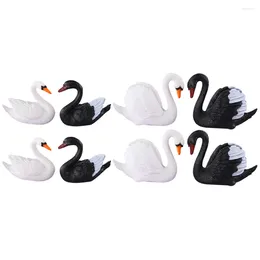 Garden Decorations 8 Pcs Swan Micro Landscape Mini Figure Animal Table Decoration Pvc House Decors