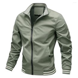 Men's Jackets 2024 Fashion Business Stand-up Collar Jacket Coat Casual Comfort Zipper Pocket Pilot