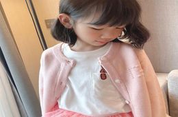 Autumn Kids girls cardigan Baby Girl pink knitted sweaters jacket button coat fashion children039s Clothes344x1574609