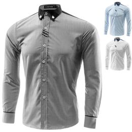 Men's Casual Shirts Men Dress Shirt Hawaii Camisa Slimming Social Masculina Para Hombre Vestir Brand Clothing Chemise Vetement Homme 8098