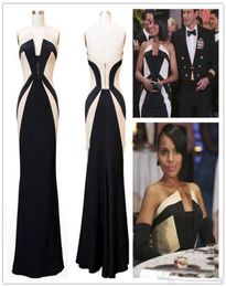 Kerry Washington Scandal Celebrity Dresses Olivia Pope Black and White Evening Gowns Women Formal Dresses Red Carpet Dresses for L9670854