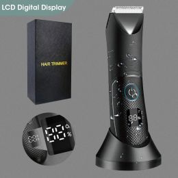 Epilator Men's Full Body Epilator Digital Display Pubic Hair Chest Hair Armpit Hair Beard Hand Leg Hair USB Charging IPX7 Waterproof