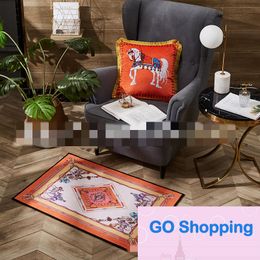 Top Light Luxury Embossed Fabric Printing Floor Mat Door Hallway and Living Room Decorations Carpet Mats Model Room Balcony Cushions