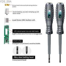 Current Meters Digital Voltage Indicator Tester Pen AC Non-contact Induction Pencil Voltmeter Detector Slotted Screwdriver With Battery 240320