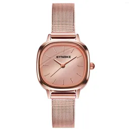 Wristwatches SYNOKE Fashion Women Watches Rose Golden Stainless Steel Woman's Quartz Ladies Colourful Clock Relogio Feminino