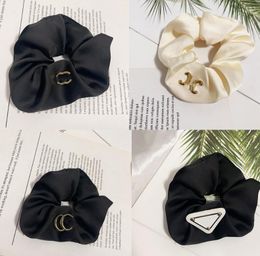 French Black Satin Hair Rubber Bands Hair Rope Classic Design Luxury Headwear Charm Womens Perfect Love Gifts Headrope