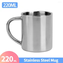 Mugs 220ML Fashion Mug Anti-slip Handmade Stainless Steel Jujube Cup With Handle Retro Water Tea Beer Juice Kitchen Drinkware