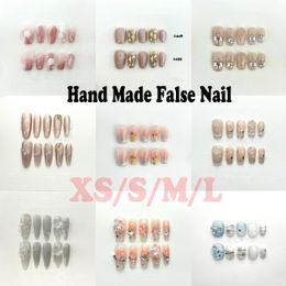 10pcs/set Handmade False Nail Tips Press On Full Cover Fake Nail Art for Manicure Tips XS S M L