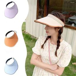 Wide Brim Hats Sunscreen Women Fashion UV Protection Empty Top Sunshade Hat Outdoor Sport