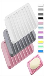 Soap Dish Holder Silicone Antislip Soap Dishes Candy Soft Soap Holder Rack Plate Tray Rectangle Case Container Bathroom Organizer3297555