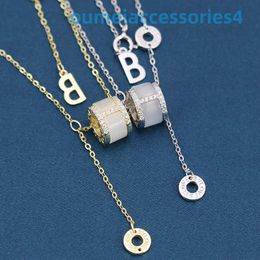 Designer Luxury Brand Jewellery Necklaces S925 Silver Small Waist Necklace for Women Versatile and Unique Light Collar Chain Red Treasure Pendant