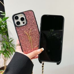 Designer Phone Case With hanging rope Anti-drop Iphone Cases Luxury Premium Flash Twinkle For iPhone 12/13/14/15 Pro Max Protective Case Cover Shell