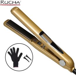 Irons RUCHAFlat Iron Vibrating Titanium Plate,Titanium Plate,Easy for FrizzFree Waves,Curls, Smooth Hair, Hair Styling Tools