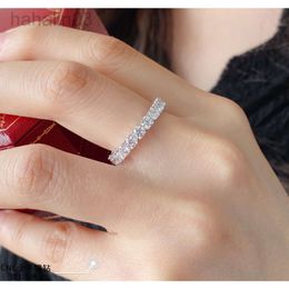 Desginer catier bracelet carier bracelet Full Diamond Ring 925 Sterling Silver Card Home CNC Precision Edition Paired Diamond Ring Versatile Simple and Stackable