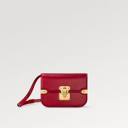 Explosion new Women's Orsay MM M23645 handbag Red Cowhide leather Flap closure N-Lock Coloured leather metallic side brackets Cowhide-leather lining surprising