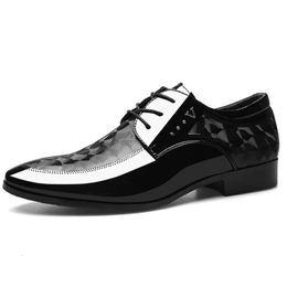 Oxfords Leather Mens Shoes Casual Dress Men Lace Up Breathable Formal Office for Man Big Size 38-48 Flats 240314
