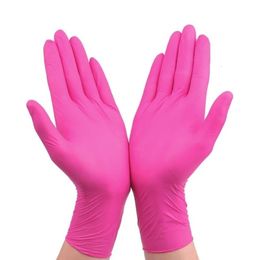 Pink Gloves Disposable Nitrile Powder Free Rubber for Latex Food Kitchen Household Cooking Cleaning Purple Black 100Pcak 240314