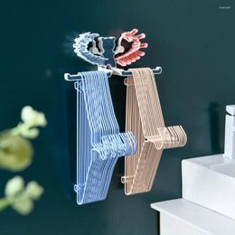 Decorative Plates Punch-free Bear Storage Rack Save Space Windproof Design Double Rod Display Cute Wall-mounted Coat Hanger