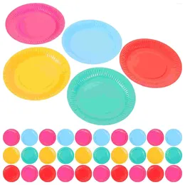 Disposable Dinnerware 100Pcs Paper Plates Cake Dessert Snack Appetisers Barbecues Dishes For Birthday Wedding Holiday Party Tablewares