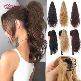 Ponytails Ponytails HUAYA Synthetic Claw Ponytail Clip in Hair Hairpiece Women Ponytail False Hair Wavy Claw Clip Pony Tail Accessories