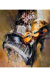 High quality Oil Paintings of Lilies on the Grand Piano canvas art abstract woman Hand painted Personalised Gift7401697