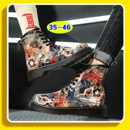 Slippers New Men/women Work Punk Hightop Shoes Men's Party Pub Shoes Personalized Handpainted Couple Canvas Shoes Fashion Painting Shoe