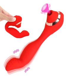 Massage Items Moving Stimulate G Spot Massager Nipple Sucking Vibrator Dildo Finger Dual Use Silicone Clitoris Sucker Sex4314414