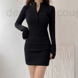 Basic & Casual Dresses Designer Dress Europe US Hot Style Pencil Skirt Personality Fashion Long-sleeved Buttons New High Stree P Letter Zipper Slim Clothing 931L