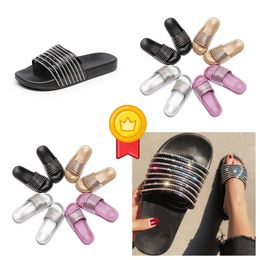Women's Summer Craft Slippers with Bright Face Sparkling Cooling Slippers Flat Bottom sandals GAI brilliant Luxury Diamond fashion 36-41 scuff Shining