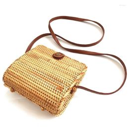 Totes Fashion Hand-Woven Women Straw Bag Ladies Small Shoulder Bags Bohemia Beach Crossbody Travel Handbag