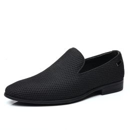 Shoes Men's Breathable mesh fabr Dress Shoes 2022 Luxury Italian Style Fashion Men Formal Shoes black Wedding Dress Formal Loafers