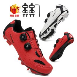 Footwear MTB Cycling Shoes Men Selflocking Speed Road Bike Sneakers Racing Women Bicycle Flat Cleat Mountain SPD Clits Footwear