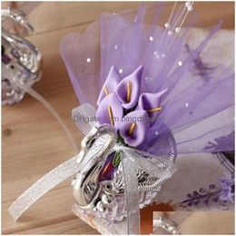 Gift Wrap 24 Set Favour Boxes Acrylic With Beautif Lily Flower Candy Favours Novelty Baby Shower 230512 Drop Delivery Home Garden Festiv Dhct9