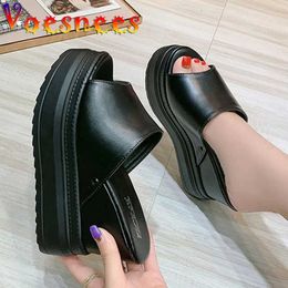 Dress Shoes Voesnees Women 2021 Summer New Comfortable Cake Bottom Wedges Slippers Waterproof Platform Sexy Peep Toe High Heel Sandals H240325