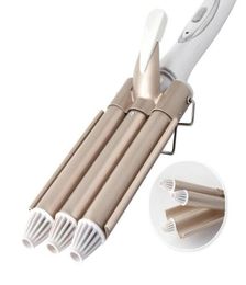 3 Triple Barrel Ceramic Hair Curler Electric Curling Iron Wand Salon Curl Waver Roller Hair Styling Tools 110220V7954213