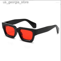 Sunglasses Sunglasses Summer UV Protection Red Lens Durable Wear Luxury Glasses Unisex Sunshade Y240320