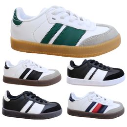 Kids 2024 Casual Shoes Children Youth Big Kid Shoe Toddlers Preshcool Runner Gum Trainers Black White Girls Szie Running Boys Sneakers Vegans